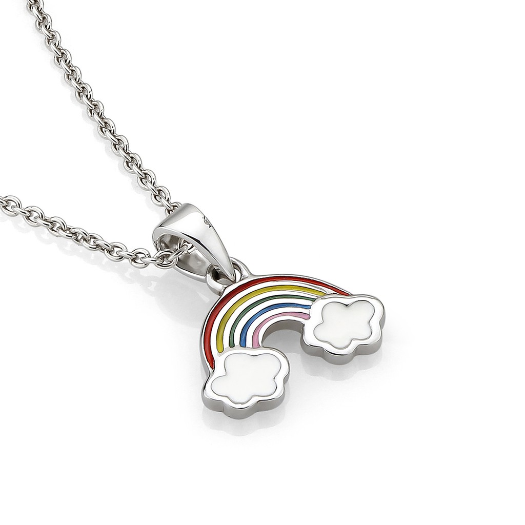 Twinkle Time Jewelry  สร้อยคอเงินแท้ 92.5% สำหรับเด็กเเละผู้หญิง รุ่น Rainbow n Clouds Necklace