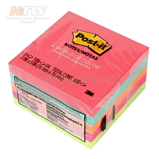 3M Post-it กระดาษโน๊ต คละสี ขนาด 3x3 นิ้ว รุ่น 654-5PK ติดซ้ำใหม่ได้หลายครั้ง ไม่ทิ้งคราบกาวและไม่ทำให้เสียหาย มีคุณภาพ