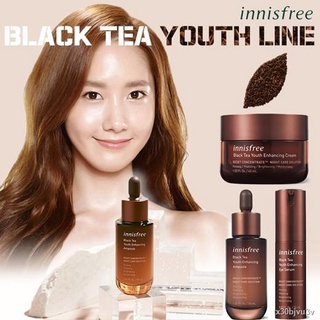 ☇✟☇ส่งไว🚀24ชม. Innisfree Black Tea Youth Enhancing Ampoule 1 ml + Cream 1ml SET เซรั่มและครีมจากชาดำชั้นดี