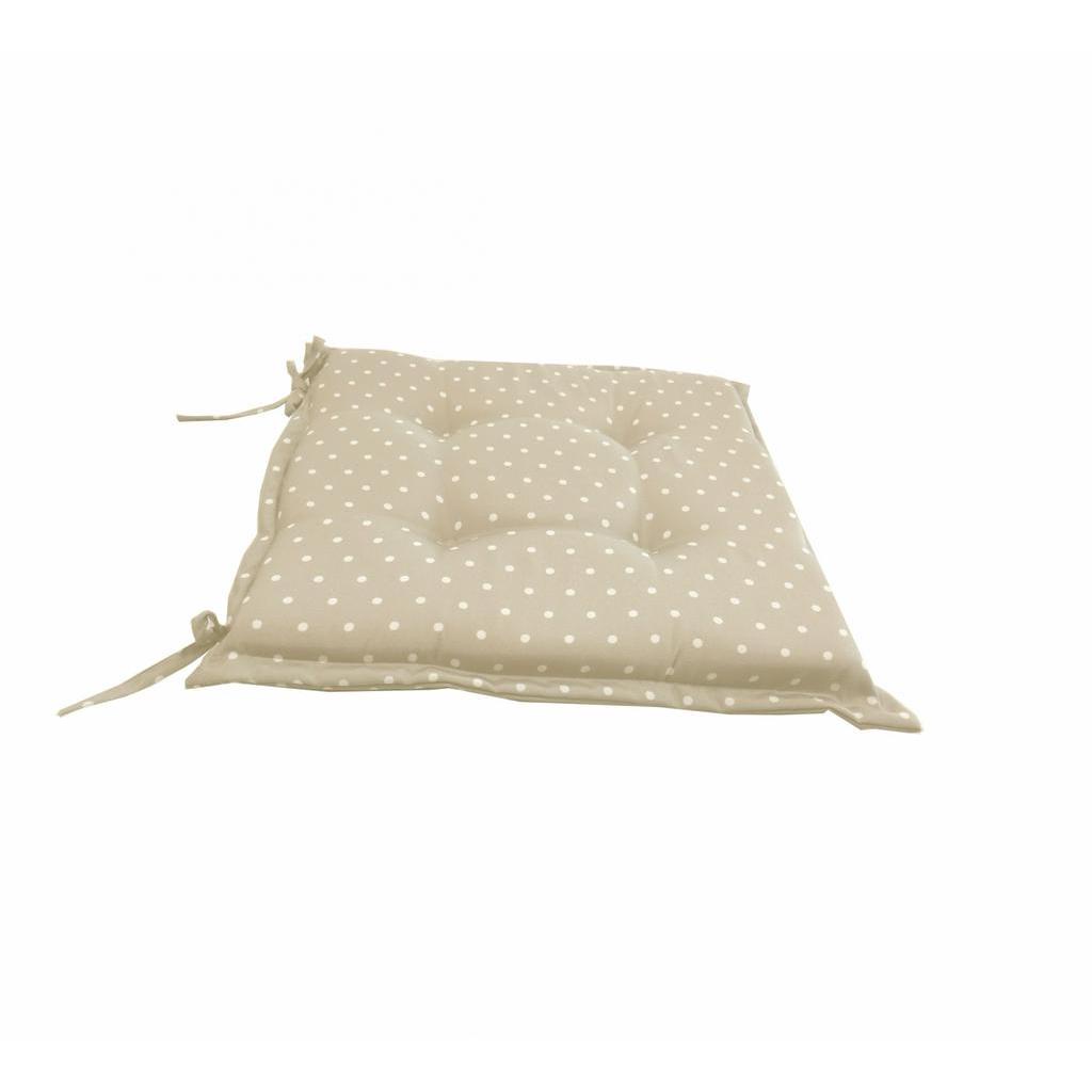 GlobalHouse COZY เบาะรองนั่งสี่เหลี่ยม ขนาด40×40×5ซม. ลายจุด สีเบจ กันน้ำ สินค้าของแท้คุณภาพดี