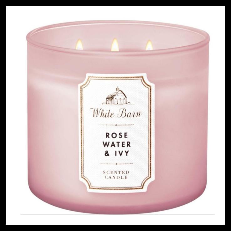 Bath and body works rose water and ivy candle