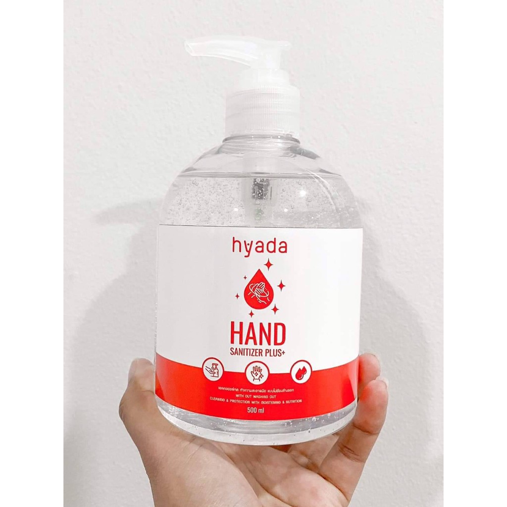 Hyada Hand Sanitizer Gel Plus 500ml ไฮยาดา แอลกอฮอล์เจล เจลล้างมือ แบบไม่ใช้น้ำ