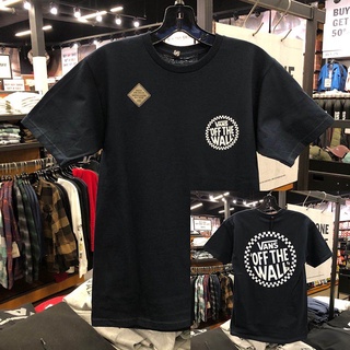 Vans เสื้อยืดลําลอง ผ้าฝ้าย แขนสั้น คอกลม พิมพ์ลายตัวอักษร ขนาดใหญ่ สําหรับผู้ชาย