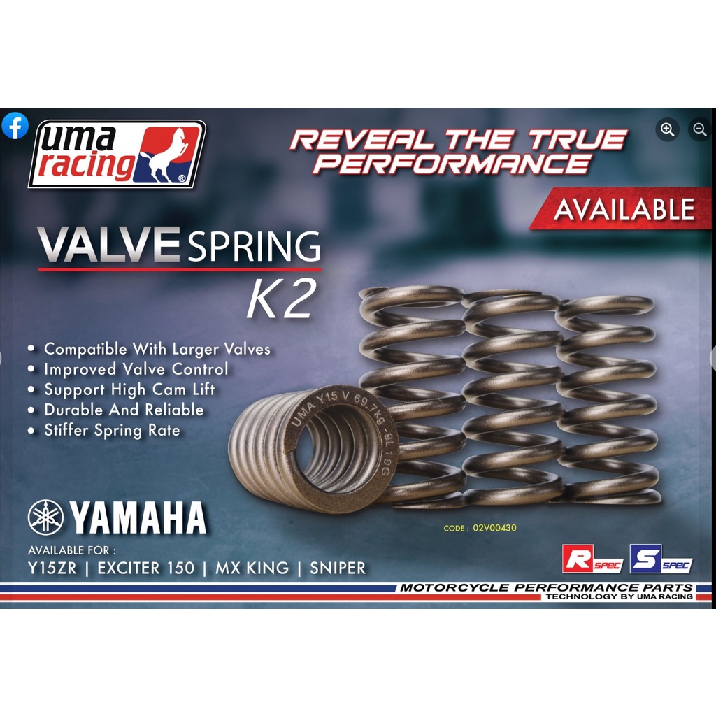 สปริงวาล์ว K2 Uma Racing LC / Y15 / RS150 135LC & LATEST รุ่นใหม่สําหรับ Y15