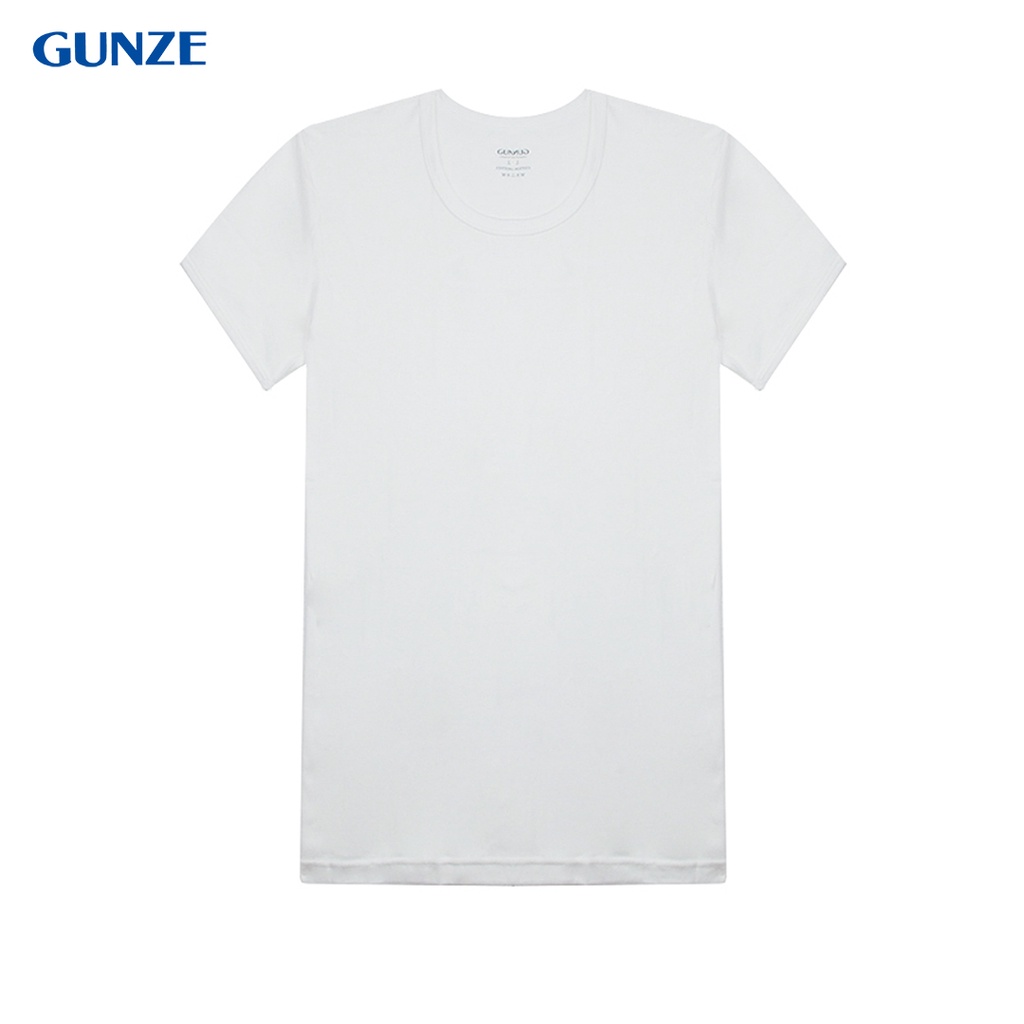 GUNZE กุนเซ่ เสื้อยืดผู้ชาย แขนสั้น คอกลม สีขาว รุ่น GS1641