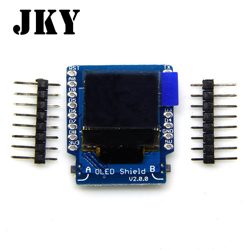D1 Mini OLED Base V2.0.0 0.66 นิ้ว 64X48 IIC I2C โมดูลปุ่มสองปุ่ม