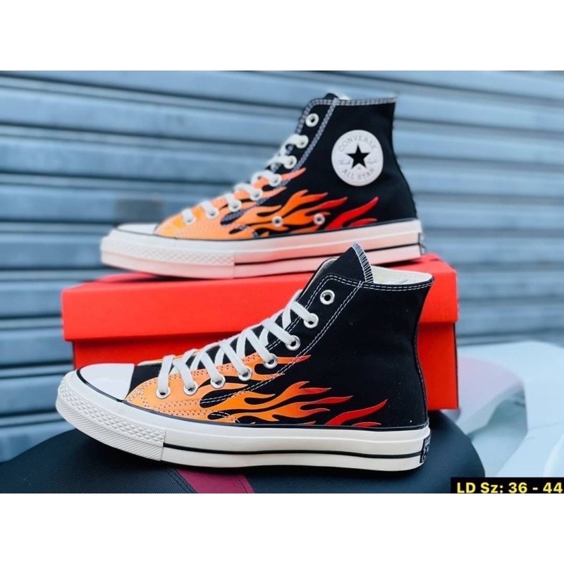 Converse All Star Chuck Taylor Flame(size36-44) หุ้มข้อลายไฟ