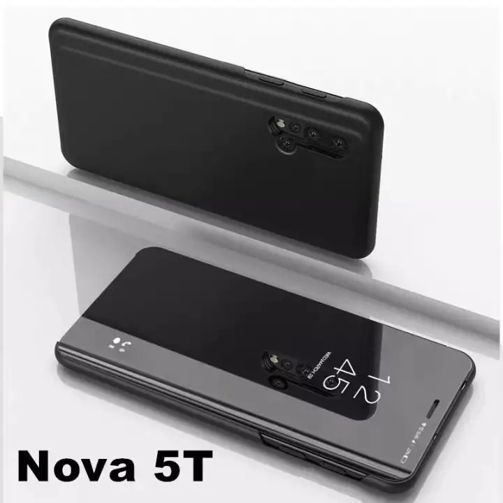 ส่งจากไทย เคสเปิดปิดเงา Case Huawei Nova 5T เคสหัวเว่ย โนว่า5T Nova5T กรณีสมาร์ทฝาครอบกระจกแบบตั้งเคสโทรศัพท์ฝาหลัง