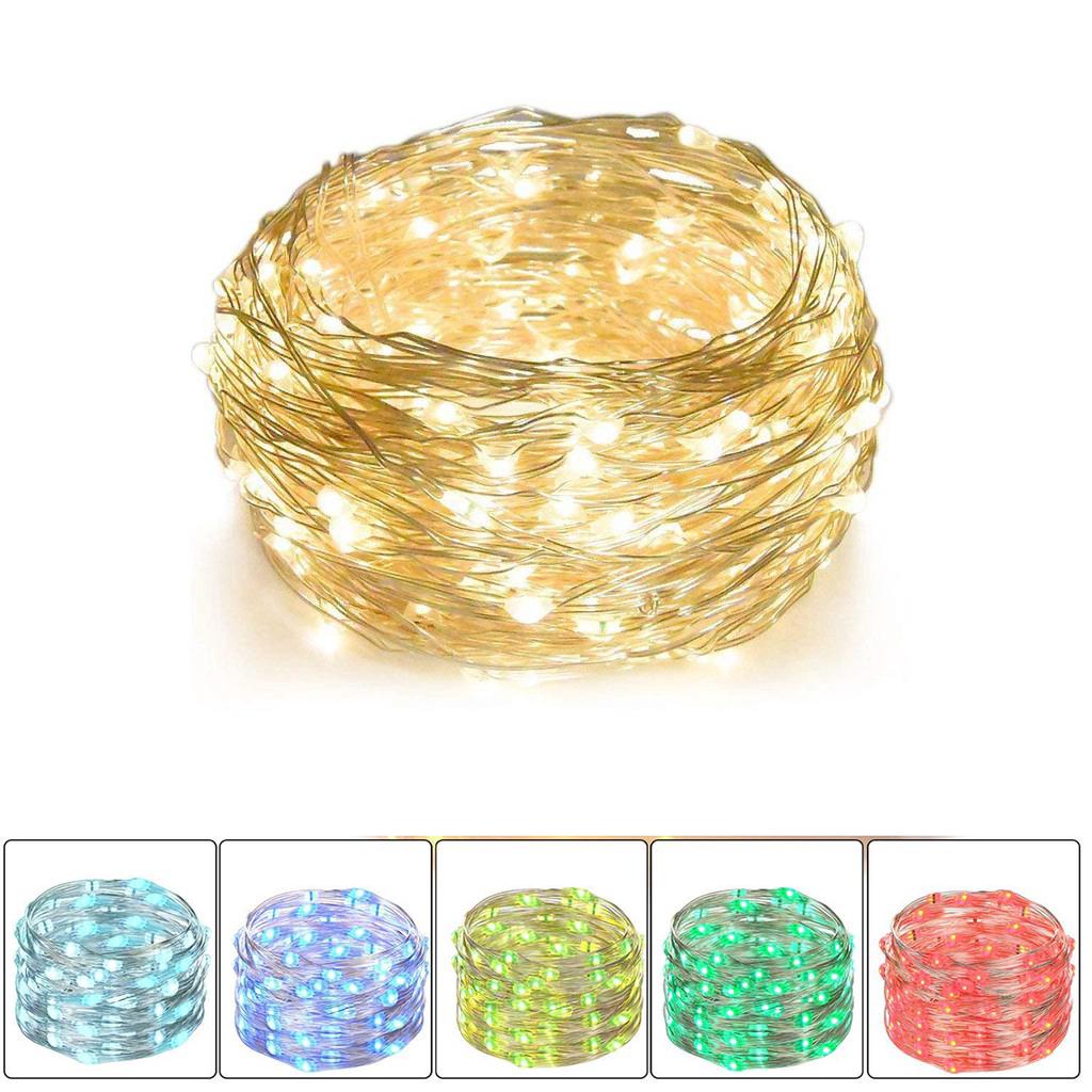 10M 100 LEDs Battery Operated Wire String,Mini LED Copper Wire String, Night Lighting,Fairy Lights,Xmas Party Room Decor