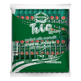 moccona มอคโคน่า กาแฟปรุงสำเร็จชนิดผง 3in1 ทรีโอเอสเปรสโซ่ 18 กรัม x 100