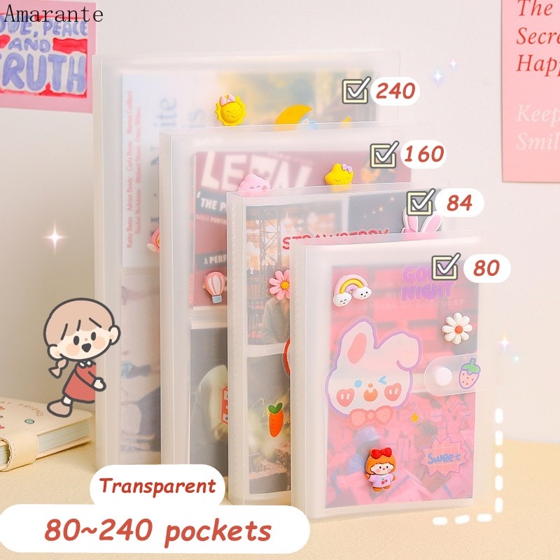 Ama 80/160/240 กริด Frosted Interface อัลบั้มภาพ Photocards โปสการ์ดเก็บหนังสือ 3 นิ้ว 6 นิ้ว PP เก็บหนังสือ