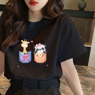 CX บวกขนาด tees คอกลม Kawaii การ์ตูนสัตว์น่ารักพิมพ์เสื้อยืดเสื้อยืดขนาดใหญ่สําหรับผู้ชายผู้หญิ aA8