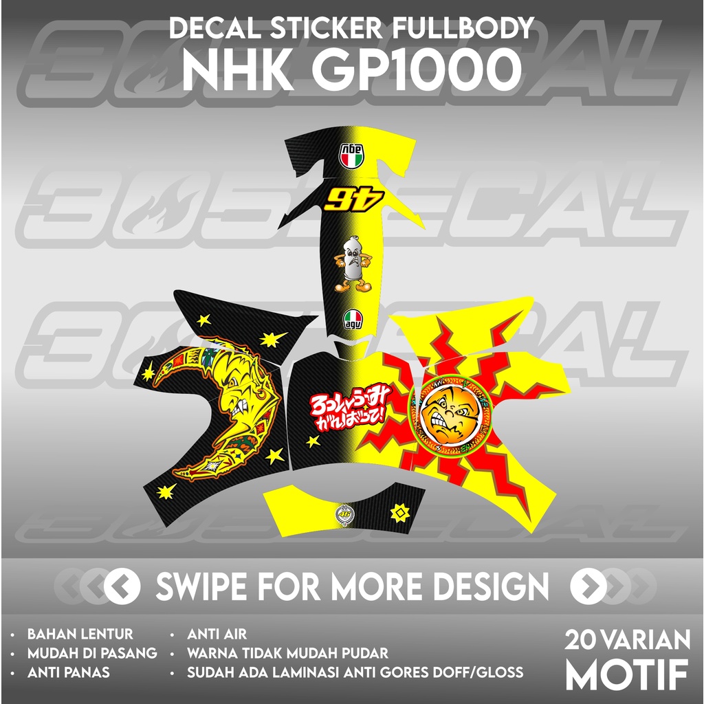 NHK GP1000 สติ๊กเกอร์รูปลอกหมวกกันน็อคพร้อม solleluna Anniversary rossi Motif | หมวกกันน็อค DECAL | 