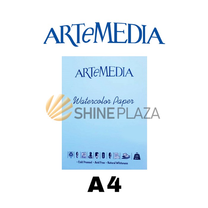 กระดาษสีน้ํา Artemedia A4 200gr - กระดาษสีน้ํา 200gsm, 12 แผ่น