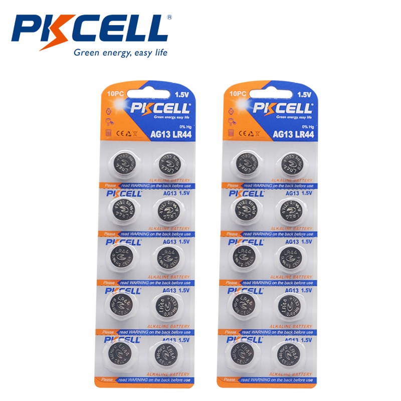 20PC PKCELL AG13 LR44 LR 44 A76 1.5V Button Cell G13A LR44 LR1154 SR1154 357A SR44 SR44SW SR44W Toy 