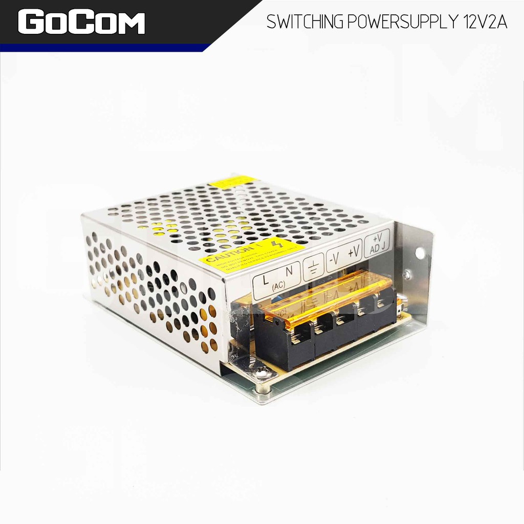 Gocom สวิทชิ่ง DC 12V โวลท์ 2A แอมป์ เพาเวอร์ซัพพลาย 24 วัตต์ Switching Power Supply 220V AC to 12V DC 2A Power 24W