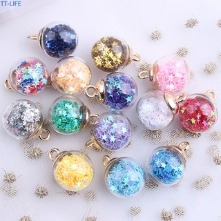 【TTLIFE】5pcs colorful transparent star sequin crystal glass balls diy handmade, ear jewelry material package