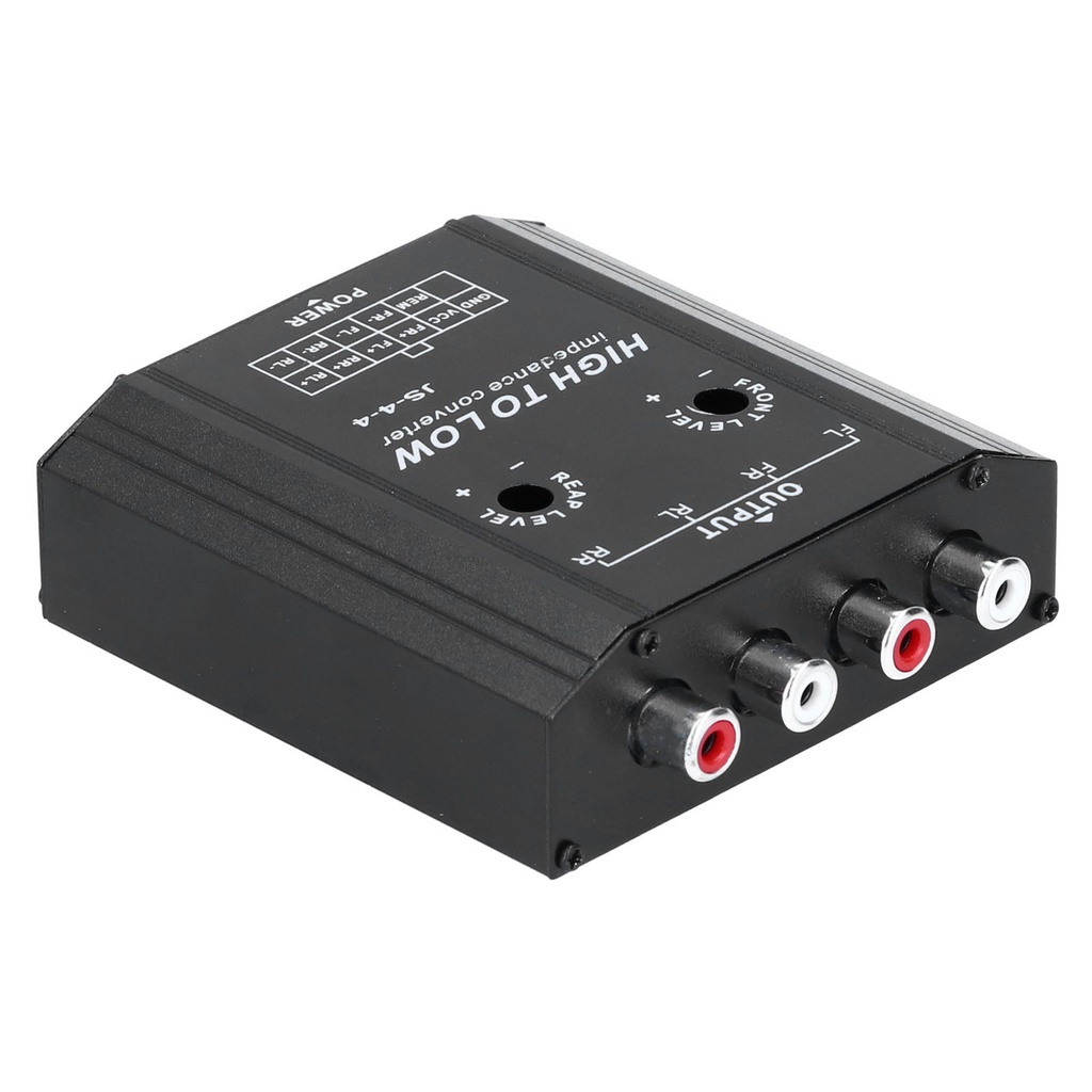 Aries306 12V 4 Channel Audio Impedance Converter High to Low RCA Line Car Stereo Radio Speaker Frequency Filter