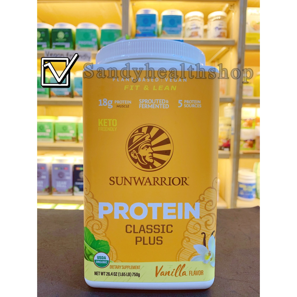 SunWarrior Classic Plus Protein (โปรตีนพืชออแกนิค) 750 g. (30 servings)