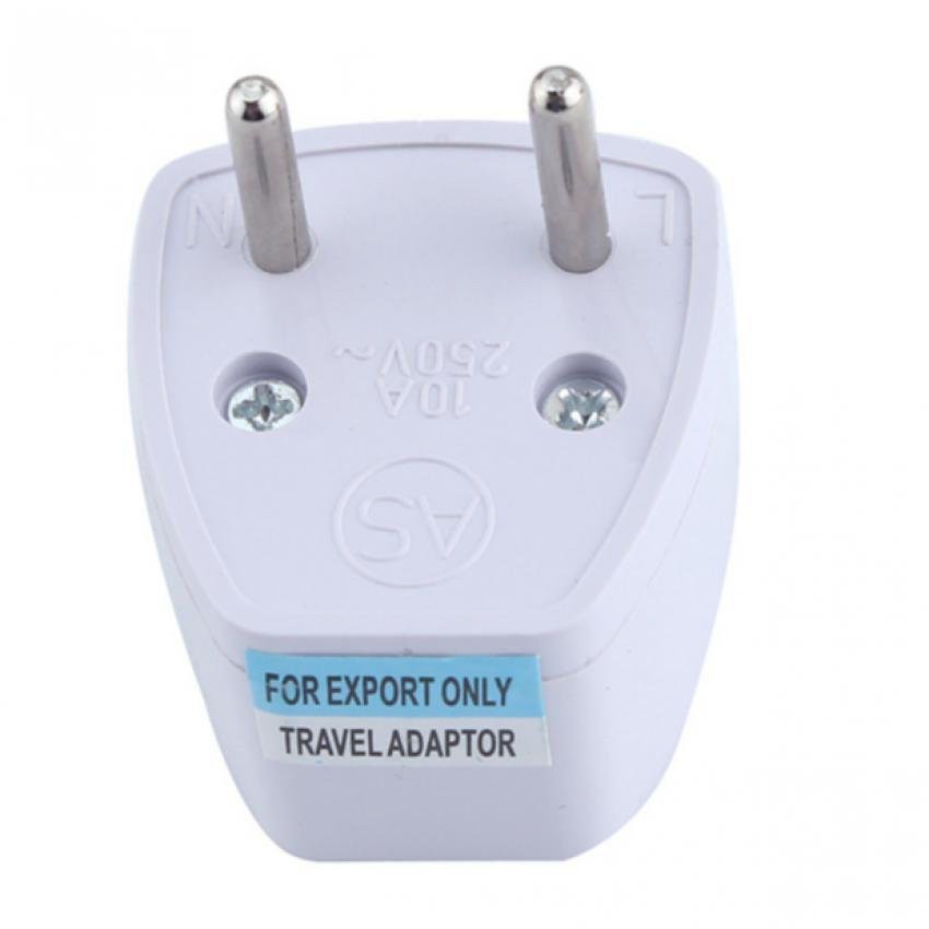 Universal UK AU US to EU EURO Travel Power Plug Socket Adapter ขากลม