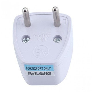 Universal UK AU US to EU EURO Travel Power Plug Socket Adapter ขากลม