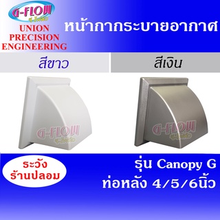 GFLOW ฝาครอบช่องระบายอากาศ ท่อหลัง Ø 4-6" (G)(สีขาว/Silver) Canopy ,มีเกร็ด หน้ากากท่อระบายอากาศ หัวจ่ายระบายอากาศ