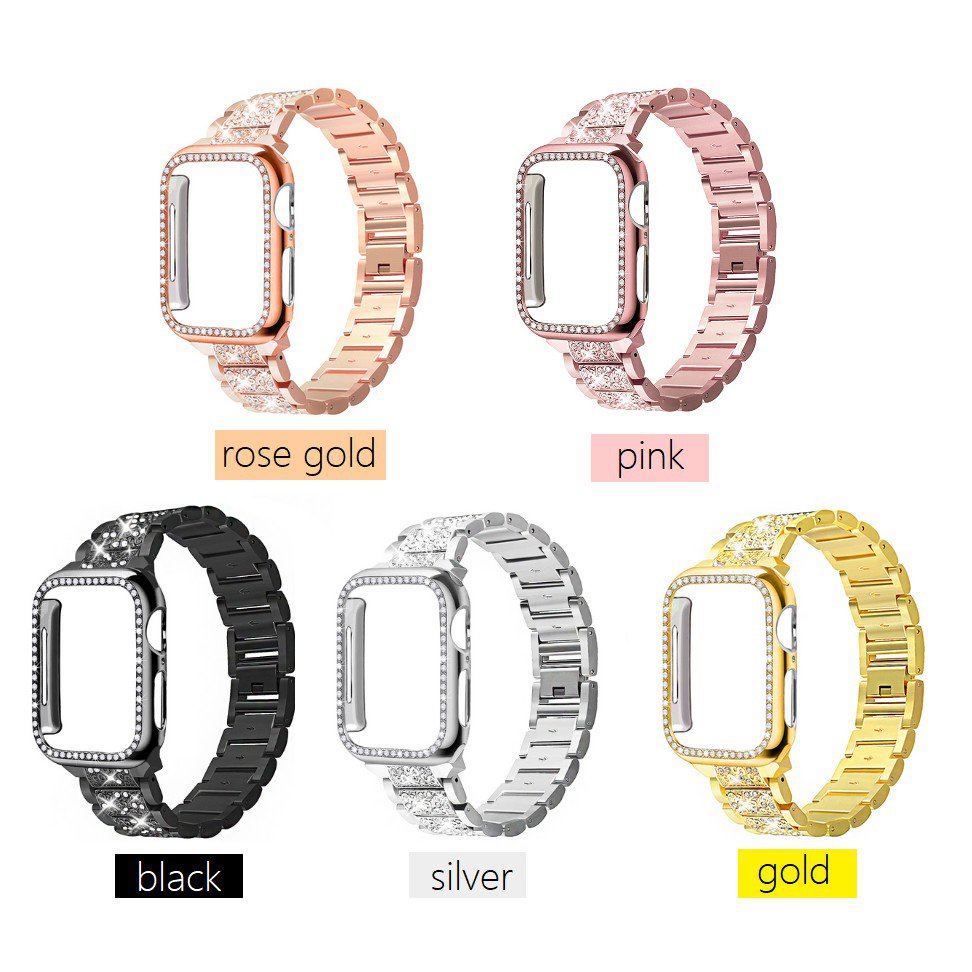 cBX7 Apple Watch Strap + Case i watch strap Diamond Stainless Steel