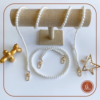 สายกระเป๋ามุก double pearl bag strap แถมการ์ด