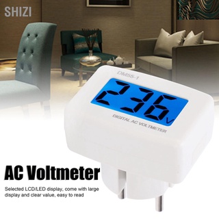 ShiZi เครื่องวัดแรงดันไฟฟ้าดิจิตอล Ac Dm55`1 ปลั๊ก Eu Ac80`300V