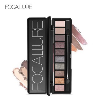 Focallure อายแชโดว์พาเลท 10 สีพร้อมแปรงฟองน้ํา