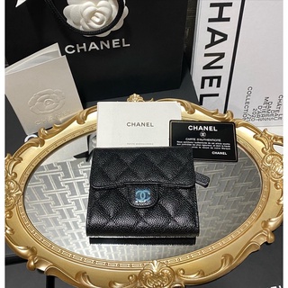 New Chanel  tri-fold black shw