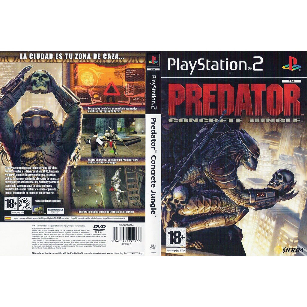 แผ่นเกมส์ PS2 Predator Concrete Jungle   คุณภาพ ส่งไว (DVD)