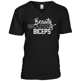 [S-5XL]เสื้อยืด คอกลม พิมพ์ลาย Beauty Brains Biceps สไตล์คลาสสิก ไม่ซ้ําใคร สําหรับผู้ชาย 391930