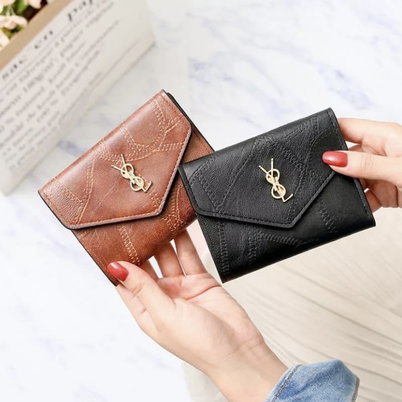 กระเป๋าสตางค์ผู้หญิง MH126 กระเป๋าสตางค์นําเข้ากระเป๋าสตางค์พับใบเล็กน่ารักและสวยงาม C10