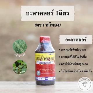 อะลาคลอร์ สารคุมวัชพืชใบแคบใบกว้าง ใช้ก่อนวัชพืชงอก หญ้าปากควาย ผักเบี้ยหิน หญ้าตีนนก ไมยราบหนาม ตราหวีทอง ขนาด 1ลิตร