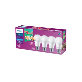 หลอด LED A60 12W COOL DAYLIGHT E27 PHILIPS P.4 | PHILIPS | LEDBulb 12W CDL (3+1) หลอดไฟ หลอดไฟ ลดเพิ่ม 15% เพิ่มความสว่า