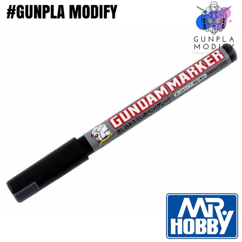 MR.HOBBY Gundam Marker GM302 GRAY กันดั้มมาร์คเกอร์ สีเทา แบบจิ้มไหล ปากกาสำหรับงานโมเดล