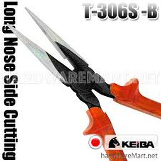 คีมปากแหลม 6" KEIBA T-306S (B) longnose side pliers ขัดเงา คิบบา