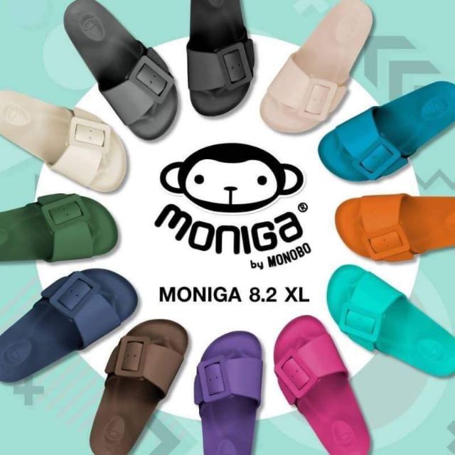 Moniga8.2.by​ Monobo​ รองเท้าแตะสวย​ น้ำหนักเบา​ นิ่ม​ ไม่ลื่น​ ใส่สบาย.เบอร์5-10