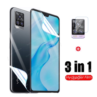 3 In 1 ฟิล์มไฮโดรเจลกันรอยหน้าจอสําหรับ Vivo V20 Pro 5G สําหรับ Vivo V20Se V20Se ไม่มีเลนส์กระจก