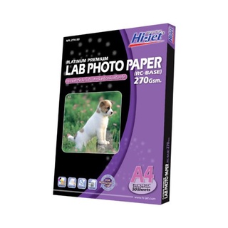 Hi-jet กระดาษโฟโต้ ผิวกึ่งมันกึ่งด้าน Inkjet Platinum Lab (Backside-coated) 270 แกรม A4 50 แผ่น