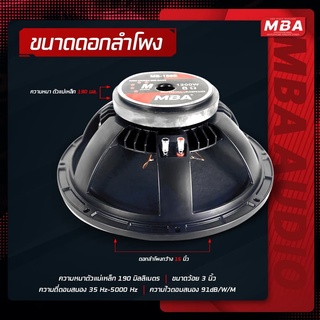 ดอกลำโพงโครงหล่อ MBA รุ่น MB-150S 1200วัตต์ (ราคาต่อ 2 ดอก)