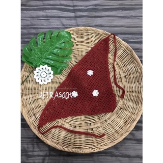 39(พร้อมส่ง) ผ้าโพกหัวไหมพรมโคเชต์ถักมือปราณีตทุกชิ้นhandmadeแนววินเทจ🧶🌈