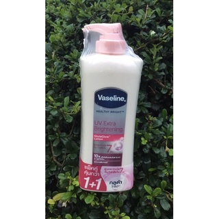 Vaseline Body Lotion Healthy Bright UV Extra Brigtening GlutaGlow แพ็คคู่ 370 ml X 2 ขวด