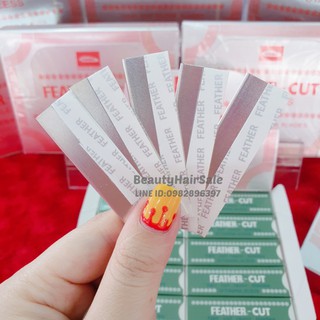 🔥 ใบมีดขนนก FEATHER-CUT แท้ 100% ( คม 1 ด้าน ) FEATHER-CUT Stainless Made In Japan ตราขนนก #ใบมีดกันคิ้ว