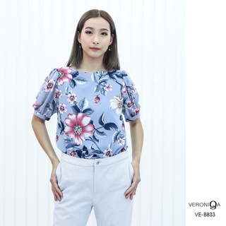 AMILA Blouse VE-B833 by AMILA ชิฟฟอนปริ้นท์ IGPU22-3