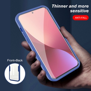 For Xiaomi 12 Pro Case 360° Front PET Film Acrylic Back Clear Cover Xiomi Xaomi Mi 12X 12Pro Mi12 X Mi12Pro 5G Shockproof Fundas