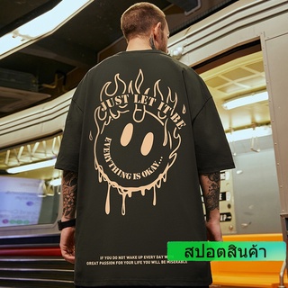 เสื้อยืดแขนสั้น ผ้าฝ้าย พิมพ์ลาย ขนาดใหญ่ สไตล์ฮิปฮอป สําหรับผู้ชาย ไซซ์ S - 7XL