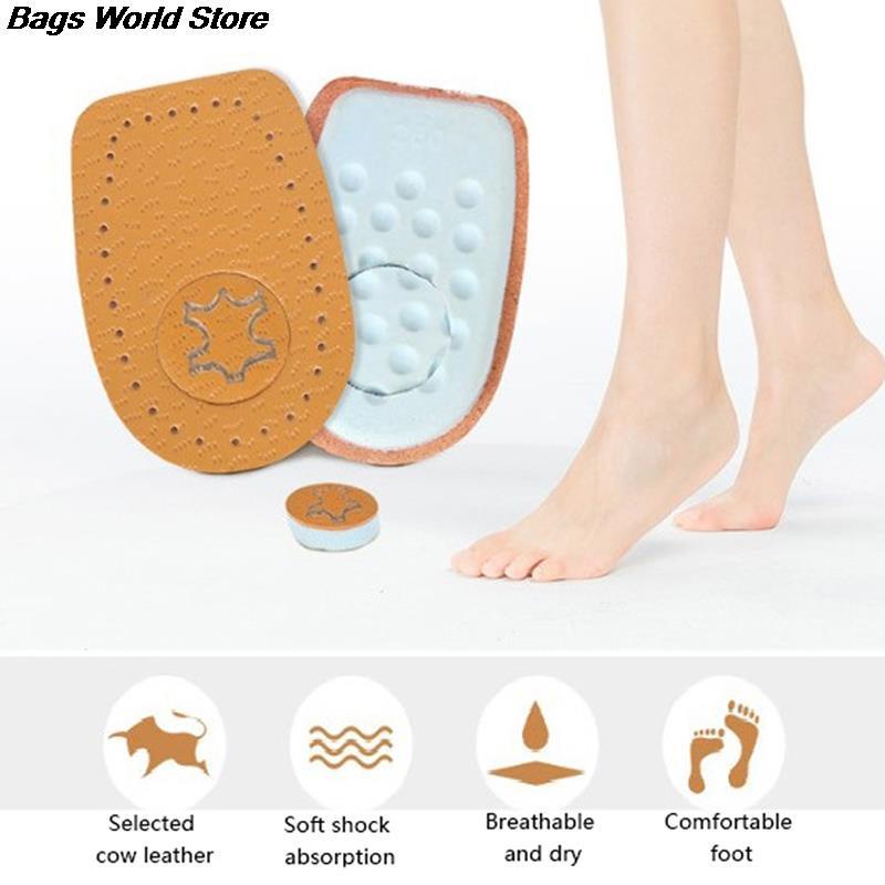 Leather Insoles Latex Heel Pads for High heels Cowskin Shoes Pad Foot Pain Relief Feet Care Women Heel Cushion Inserts S