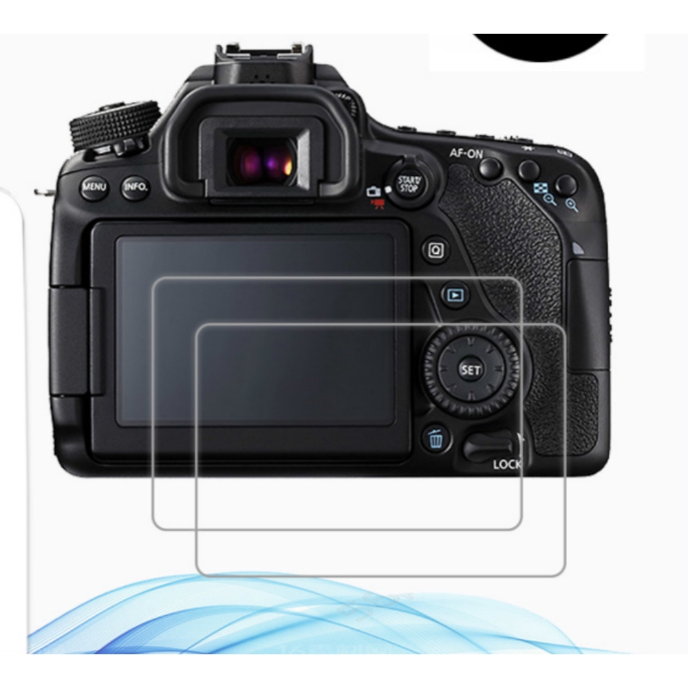 2pcs กล ้ องดิจิตอลฟิล ์ ม LCD สําหรับ Canon EOS 750D 760D 700D 70D 80D 550D 500D EOS 60D กระจกนิรภัยใส